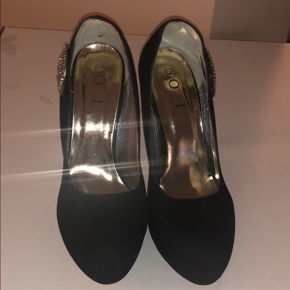 Velvet fabric heels shoes - Picture 2 of 12